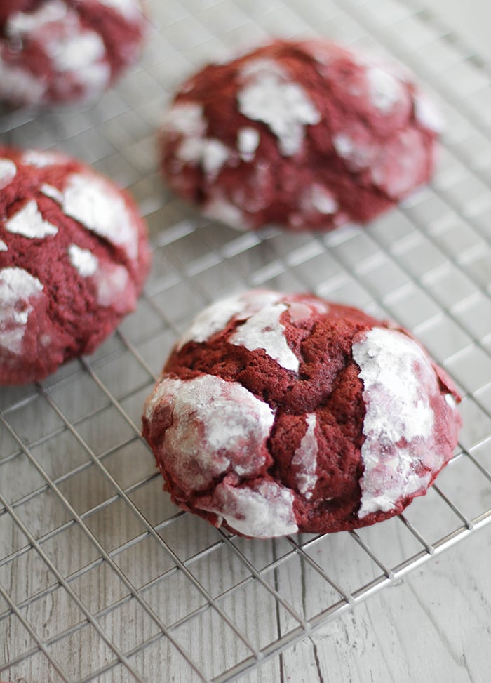 Oreo-Stuffed Red Velvet Crinkles
