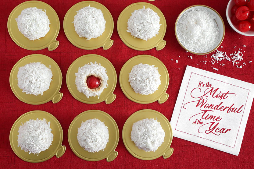 Cherry Snowball Cookies