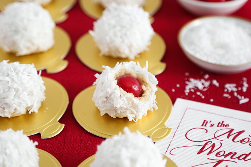 Cherry Snowball Cookies