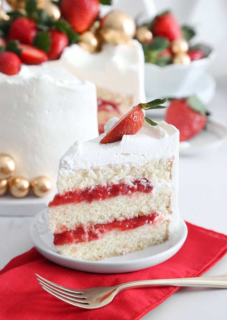 Strawberries and Cream Prosecco Cake