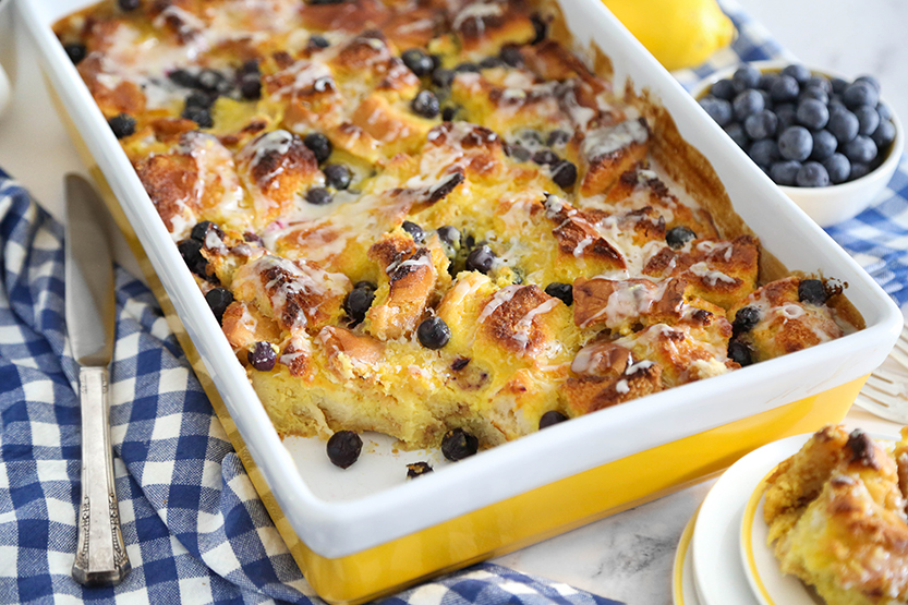 Lemon Blueberry Baked French Toast