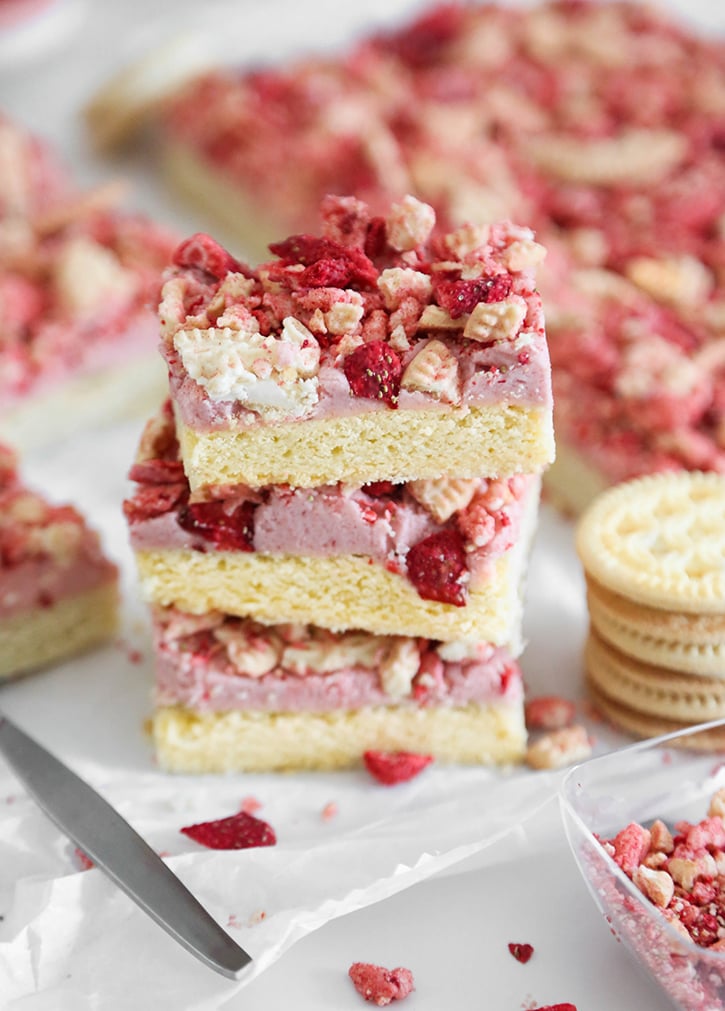 Strawberry Crunch Sugar Cookie Bars