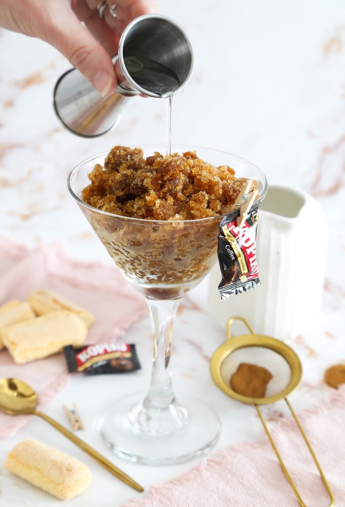 Coffee Granita Cocktail in a Martini Glass