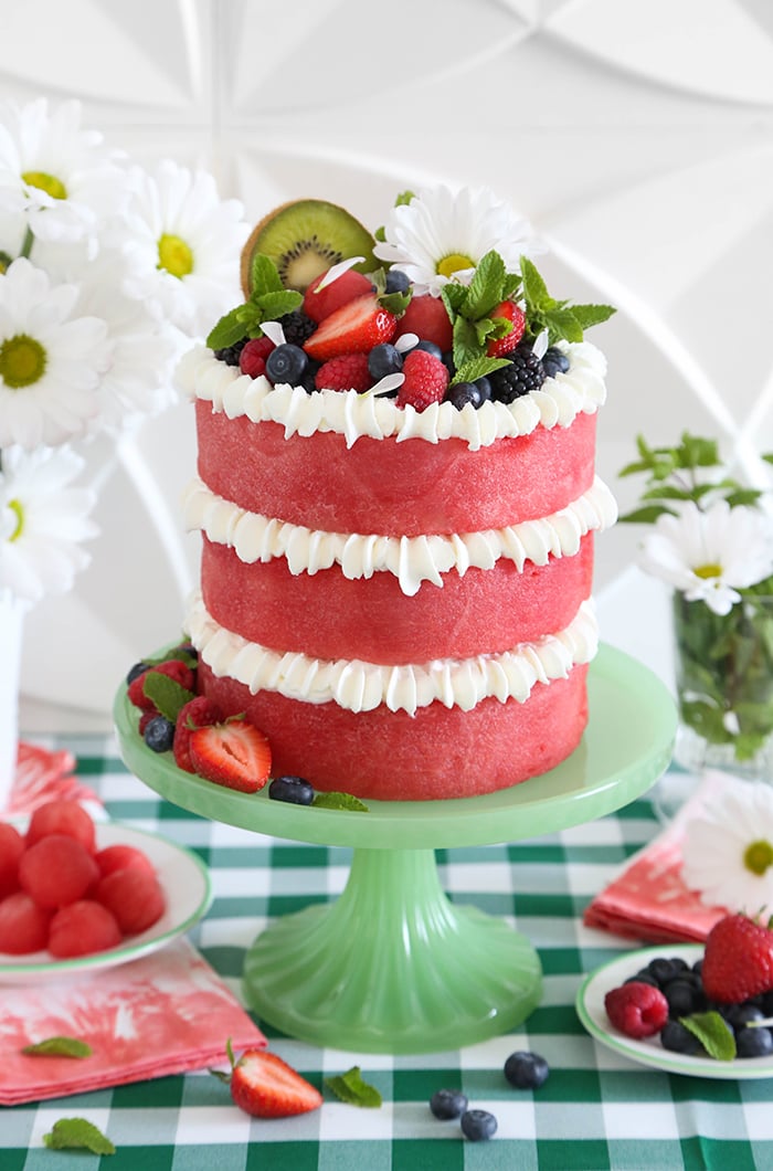 Layered Watermelon Berry Cake