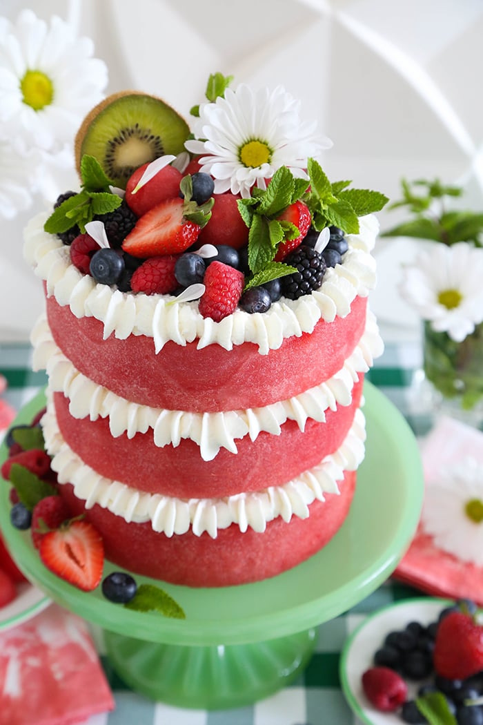 Layered Watermelon Berry Cake