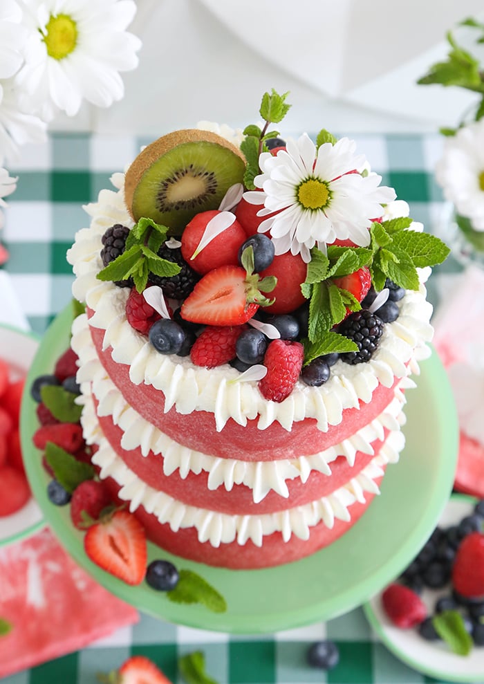 Layered Watermelon Berry Cake