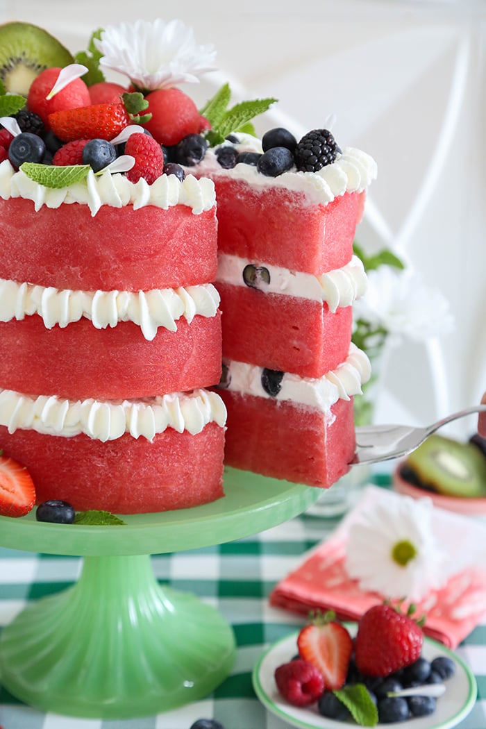 Layered Watermelon Berry Cake